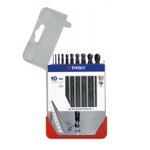 Coffret 10 forets à métaux HSS Ø 1 / 2 / 3 / 4 / 5 / 6 / 7 / 8 / 9 / 10mm Tivoly