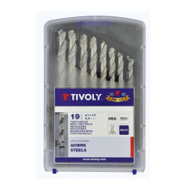 Coffret 19 forets à métaux HSS rectifié Ø 1 à 10mm Tivoly