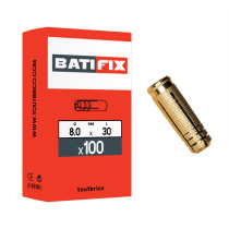 Boite 100 chevilles laiton 8 x 30mm - Batifix