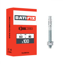 Boite 100 goujons d\'ancrage 8 x 80mm zingué - Batifix
