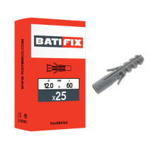 Boite 25 chevilles multimatériaux 12 x 60mm nylon - Batifix