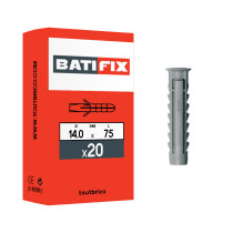 Boite 20 chevilles matériaux pleins 14 x 70mm nylon - Batifix