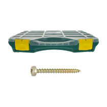 Coffret vis bois et agglo Ref 200 tête cylindrique PZ acier zingué bichromaté 1055 pcs - Viswood
