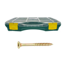 Coffret vis bois et agglo Ref 110 tête fraisée Torx acier zingué bichromaté 1055 pcs - Viswood