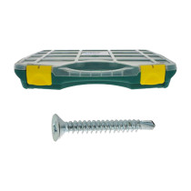 Coffret vis autoperceuses Ref 75040H tête fraisée Philips acier zingué blanc 1605 pcs - Viswood