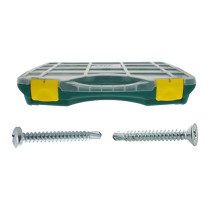 Coffret vis autoperceuses Ref 7504MH/75040H tête fraisée/cylindrique Philips zingué blanc 1555 pcs - Viswood