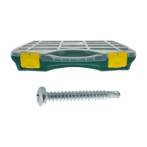 Coffret vis autoperceuses Ref 7504MH tête cylindrique Philips acier zingué blanc 1770 pcs - Viswood