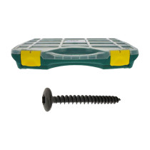 Coffret vis de penture Ref 313 tête ronde large Torx acier zingué noir Ø6/7 345 pcs - Viswood