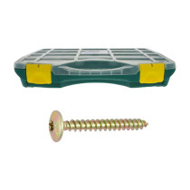 Coffret vis de penture Ref 310 tête ronde large Torx acier zingué bichromaté Ø6/7 370 pcs - Viswood