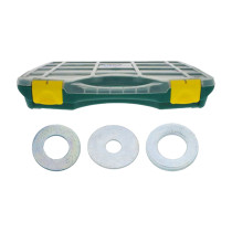 Coffret mix rondelles plates Ref MU/LU/LLU type M/L/LL acier zingué blanc 1025 pcs - Viswood