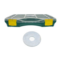 Coffret rondelles plates extra large Ref LLU type LLU acier zingué blanc 595 pcs - Viswood