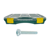 Coffret vis métaux Ref 7985 tête cylindrique pozidriv acier zingué blanc 700 pcs - Viswood