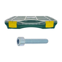 Coffret vis métaux Ref 912A tête cylindrique hexagonale creuse acier zingué blanc 515 pcs - Viswood