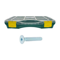 Coffret vis métaux Ref 7991A tête fraisée hexagonale creuse acier zingué blanc 515 pcs - Viswood