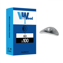Boite 100 plaquettes ovale pour tôle ondulé Ø8mm aluminium - Viswood