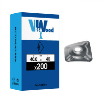 Boite 200 plaquettes carré pour tôle ondulée 40 x 40mm galvanisé - Viswood