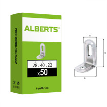 Boite 50 équerres réglables embouties 28 x 40 x 22mm galvanisé passivé - Alberts