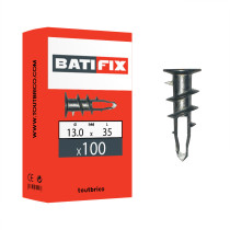 Boite 100 ancrages métalliques à visser 13 x 35mm pour plaque de plâtre - Batifix