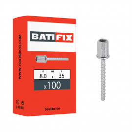 Boite 100 ancrages béton spécial suspente 8 x 35mm acier zingué - Batifix