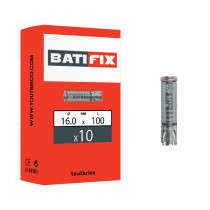 Boite 10 douilles à expansion 16 x 100mm acier zingué blanc - Batifix