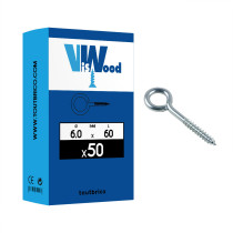 Boite 50 Pitons vis à bois 6 X 60mm zingué - Viswood