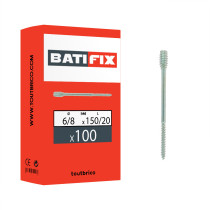 Boite 100 vis d\'écartement Top Roc menuiserie Ø6/8 x 150/20mm acier zingué blanc - Batifix