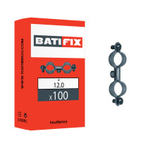 Boite 100 colliers doubles plomberie Ø12mm acier zingué - Batifix