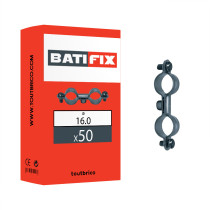 Boite 100 colliers doubles plomberie Ø16mm acier zingué - Batifix