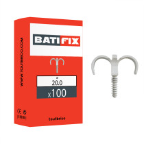 Boite 100 clips doubles PER à frapper Ø20mm nylon - Batifix