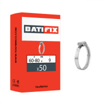 Boite 50 colliers de serrage W1 Ø60-80mm x 9mm acier - Batifix