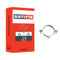 Boite 25 colliers fixation descente eau de pluie 8 x 110mm acier zingué - Batifix