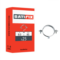 Boite 25 colliers fixation descente eau de pluie 8 x 60mm acier zingué - Batifix
