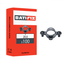 Boite 100 colliers simples plomberie Ø20mm acier zingué - Batifix