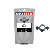 Sachet 10 colliers simples plomberie Ø20mm acier zingué - Batifix
