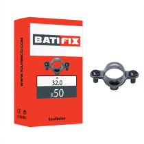Boite 50 colliers simples plomberie Ø32mm acier zingué - Batifix
