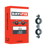 Boite 50 colliers doubles isolés plomberie Ø16mm acier zingué - Batifix