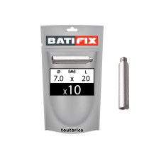 Sachet 10 rallonges collier sanitaire mâle / femelle 7 x 20mm acier zingué - Batifix