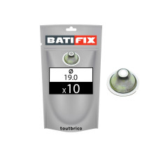 Sachet 10 rosaces sanitaire coniques Ø19mm acier zingué blanc - Batifix