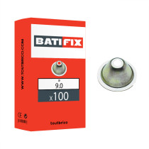 Boite 100 rosaces sanitaire coniques Ø9mm acier zingué blanc - Batifix