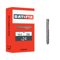 Boite 24 fixations radiateur consoles à frapper Ø16 x 200mm Radiafix - Batifix
