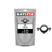 Sachet 10 colliers simples isolés Ø18mm acier zingué - Batifix