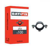Boite 100 colliers simples isolés Ø24mm acier zingué - Batifix