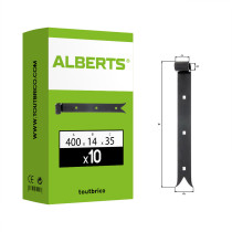Boite 10 pentures queue de carpe noir 400mm x 35mm Ø14 - Alberts