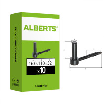 Boite 10 gonds à visser noir 110mm x 52mm Ø16 - Alberts