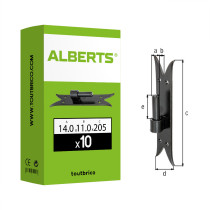 Boite 10 gonds platine noir queue de carpe 11mm x 205mm Ø14 - Alberts