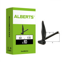 Boite 10 arrêt de volet Marseillais à sceller 60 x 130mm noir - Alberts
