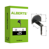 Boite 25 butées de volet coudée Ø4,5mm 26 x 35mm noir - Alberts