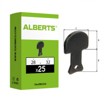Boite 25 butées de volet droite Ø6mm 28 x 32mm noir - Alberts
