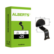 Boite 25 butées de volet coudée Ø6mm 25 x 40mm noir - Alberts