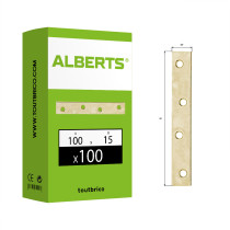 Boite 100 platines d\'assemblage 100 x 15mm galvanisé - Alberts